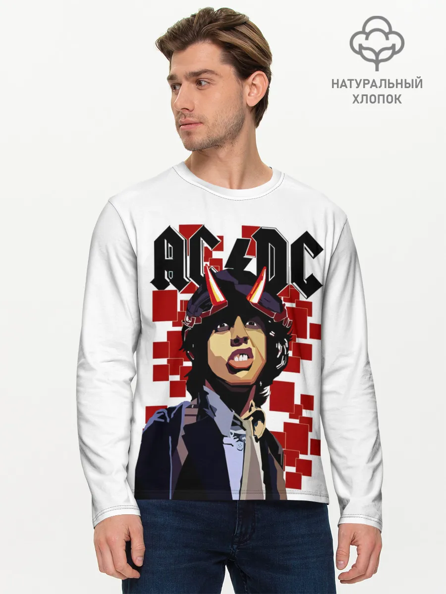 Мужской лонгслив базовый / AC/DC Ангус Янг