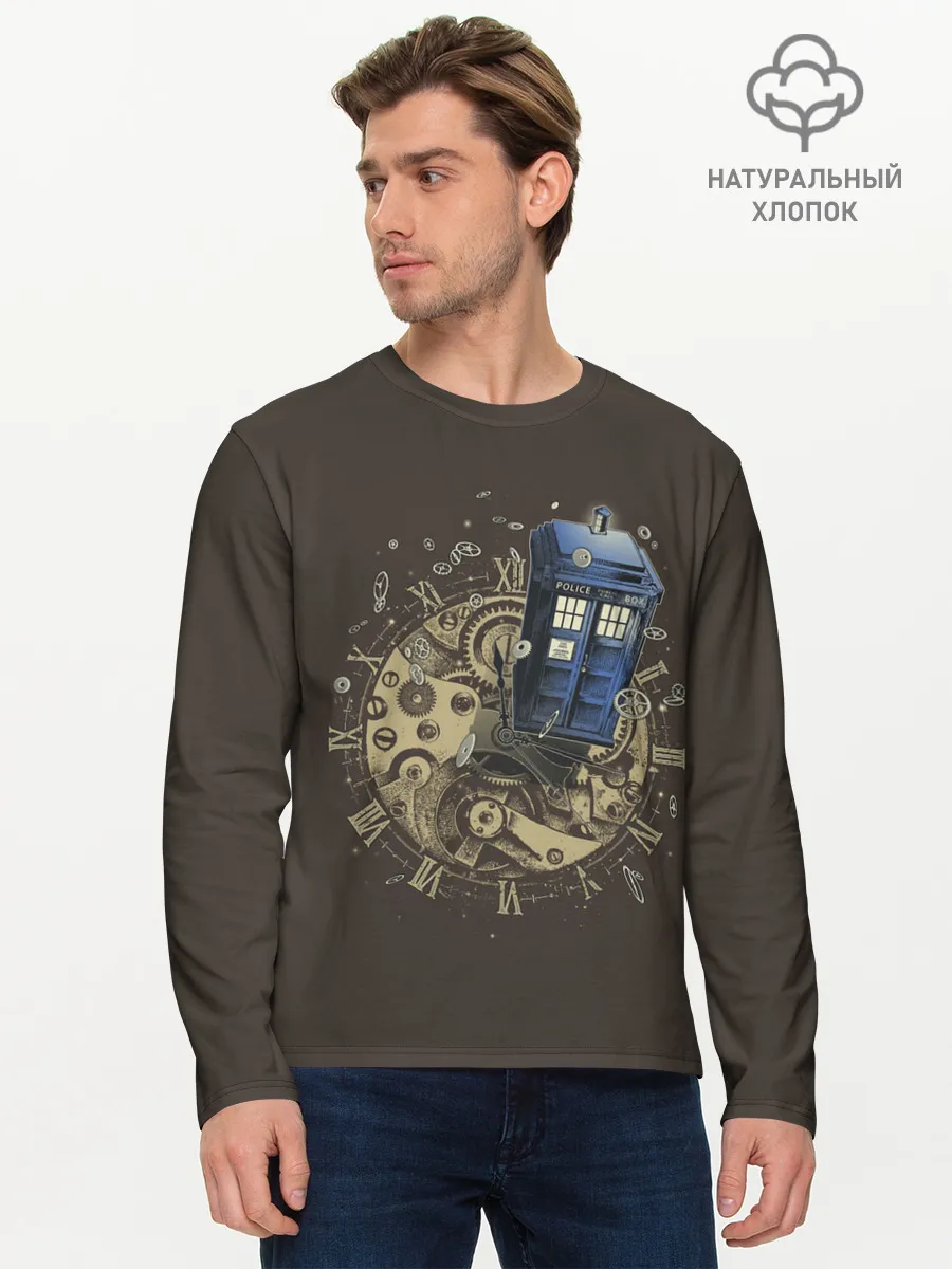 Мужской лонгслив базовый / Tie to Tardis