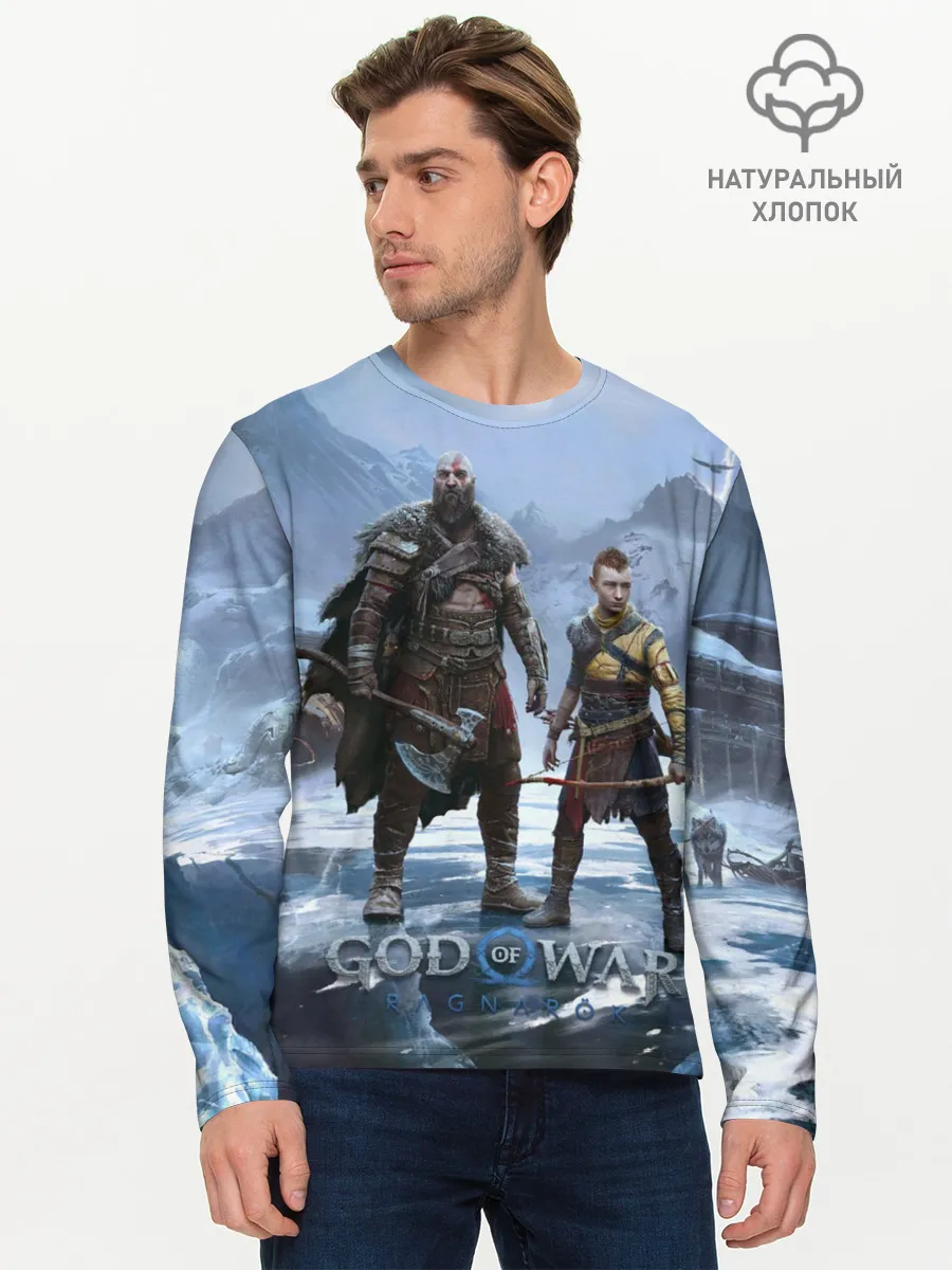 Мужской лонгслив базовый / Кратос и Атрей Рагнарек