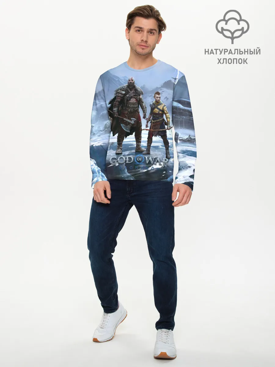 Мужской лонгслив базовый / Кратос и Атрей Рагнарек