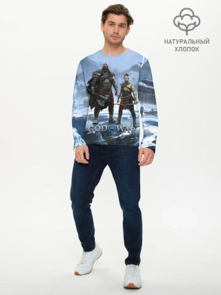Мужской лонгслив базовый / Кратос и Атрей Рагнарек