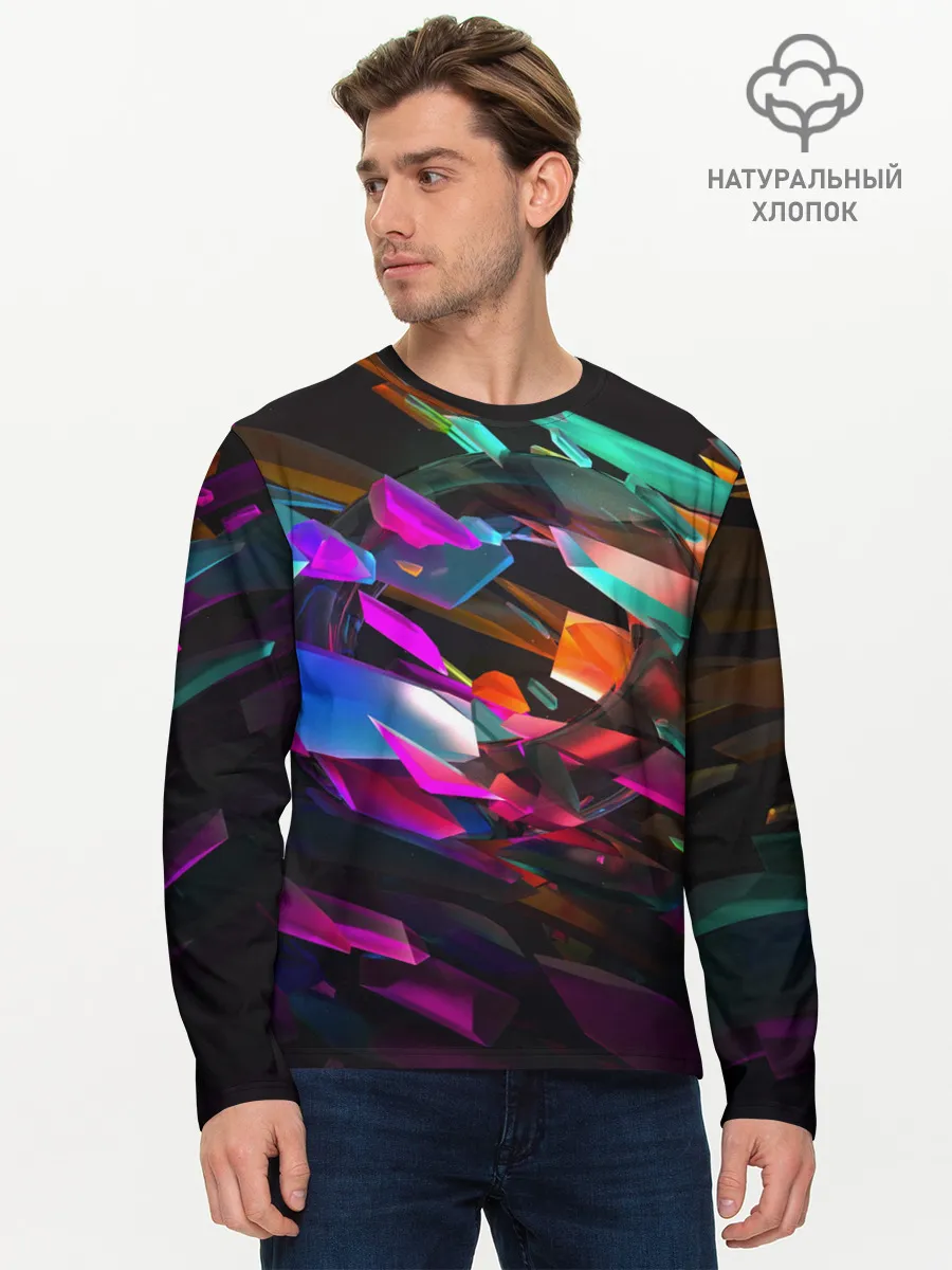 Мужской лонгслив базовый / Стеклянный лед