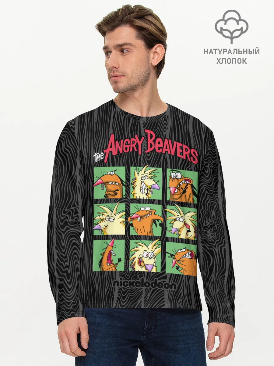 Мужской лонгслив базовый / Крутые Бобры