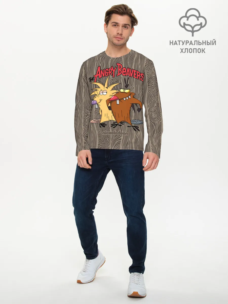 Мужской лонгслив базовый / Крутые Бобры