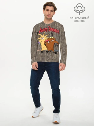 Мужской лонгслив базовый / Крутые Бобры