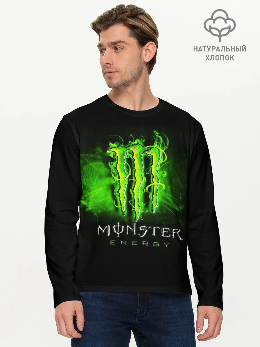 Мужской лонгслив базовый / MONSTER ENERGY NEON | НЕОН