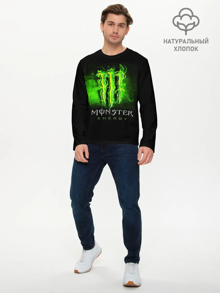 Мужской лонгслив базовый / MONSTER ENERGY NEON | НЕОН