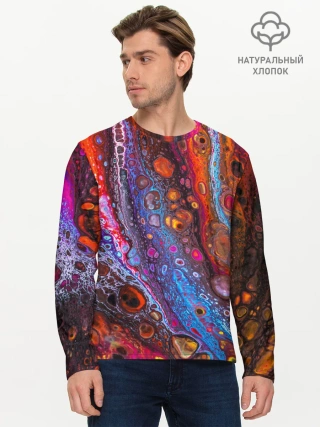 Мужской лонгслив базовый / Брызги на камнях