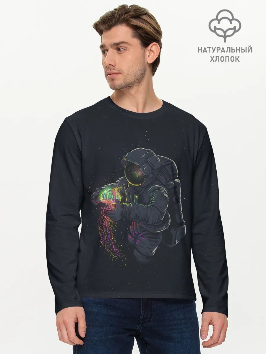 Мужской лонгслив базовый / Космическая медуза