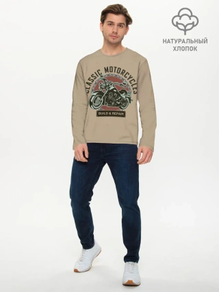 Мужской лонгслив базовый / Классические мотоцклы