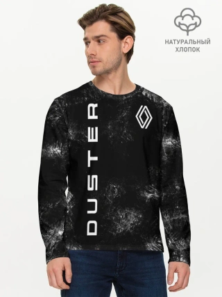 Мужской лонгслив базовый / Renault Duster | черный уголь