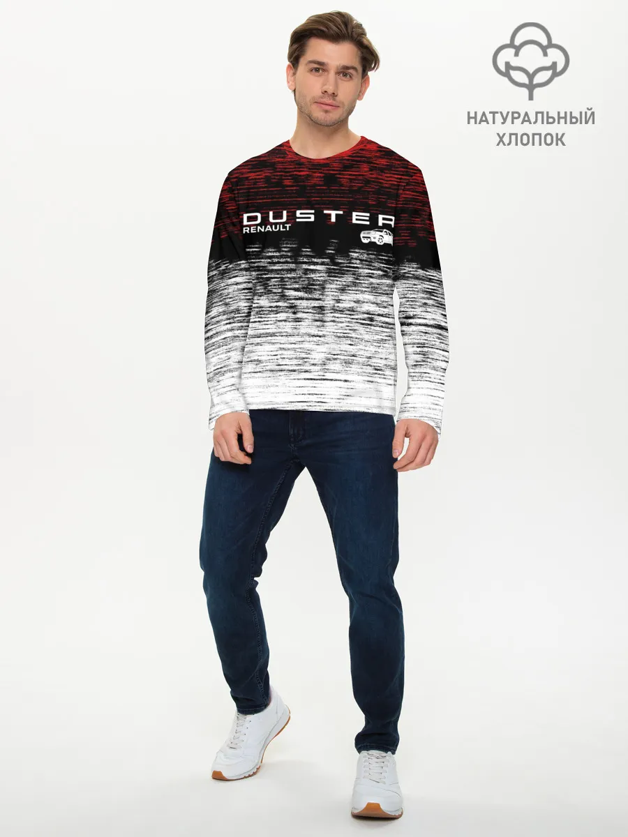 Мужской лонгслив базовый / Renault Duster | полосы гранж