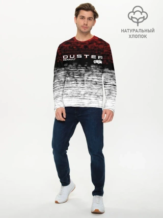 Мужской лонгслив базовый / Renault Duster | полосы гранж