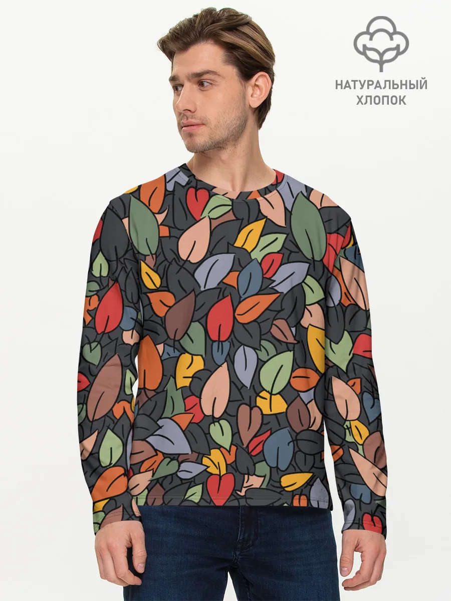 Мужской лонгслив базовый / Рисованная Осень