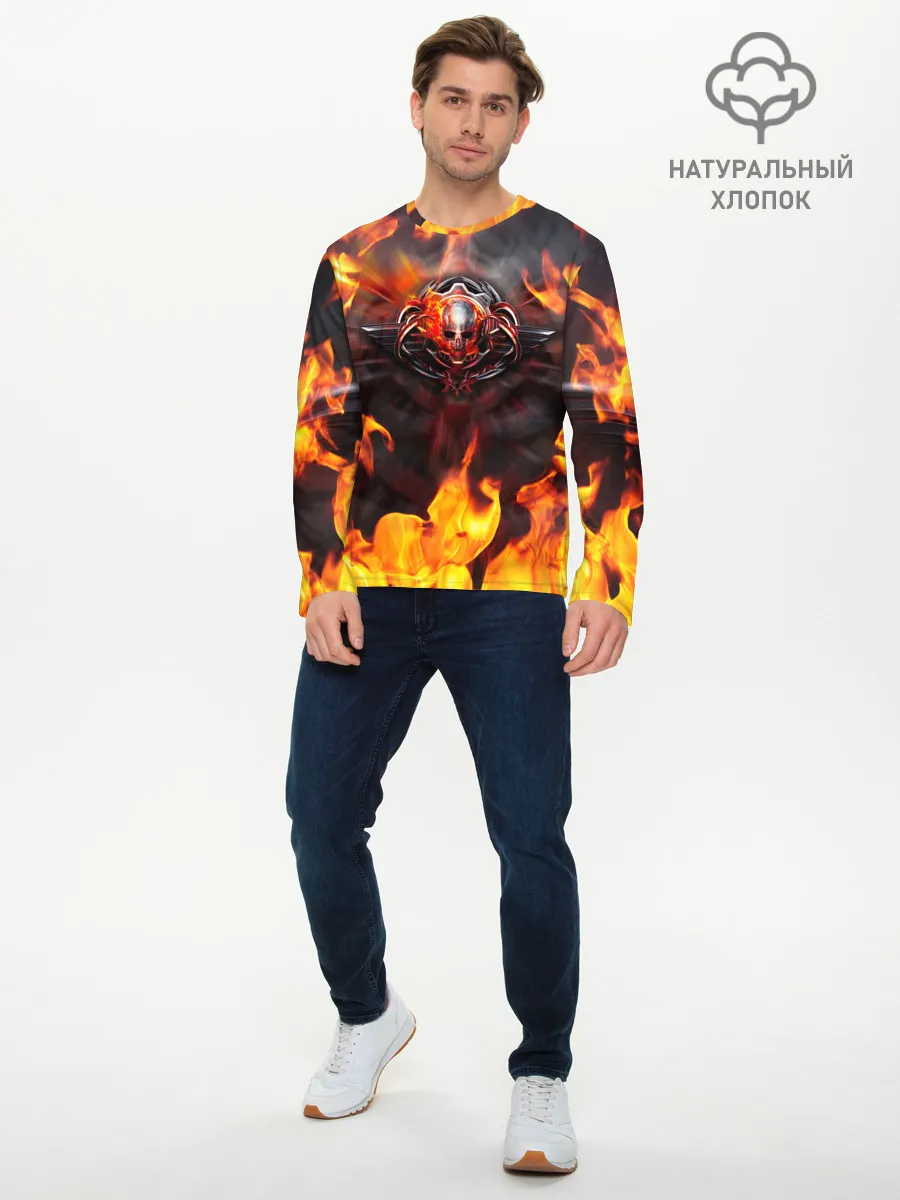Мужской лонгслив базовый / FIRE GEARS OF WAR | ПОСТЕР В ОГНЕ