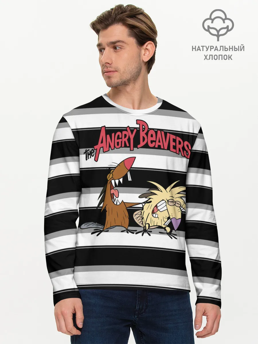 Мужской лонгслив базовый / Крутые Бобры