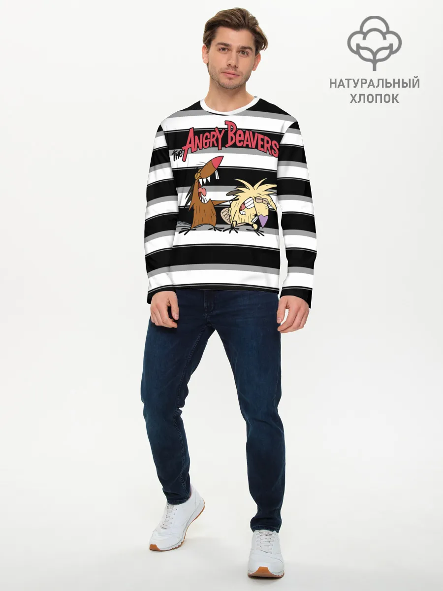 Мужской лонгслив базовый / Крутые Бобры