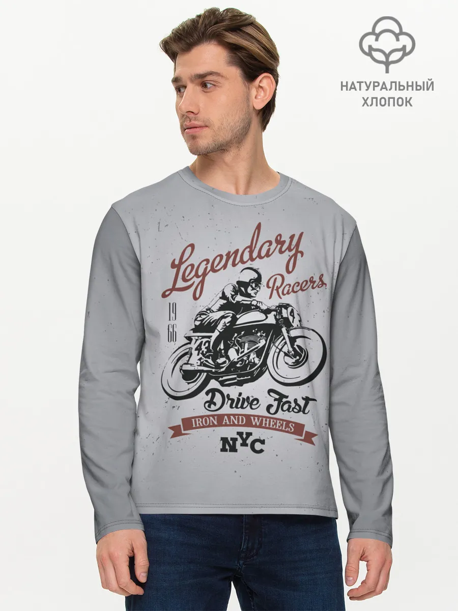 Мужской лонгслив базовый / Легендарный гонщик