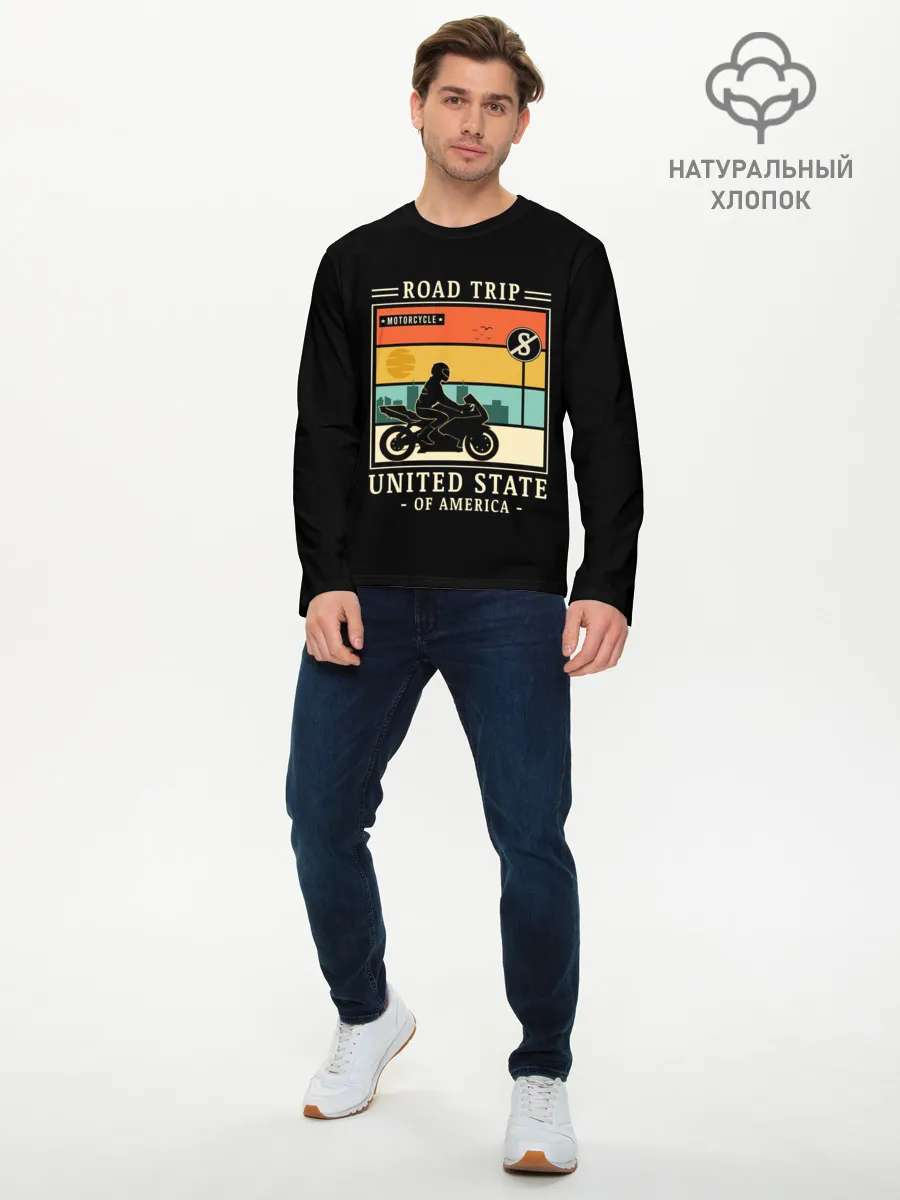 Мужской лонгслив базовый / Дорожное приключение