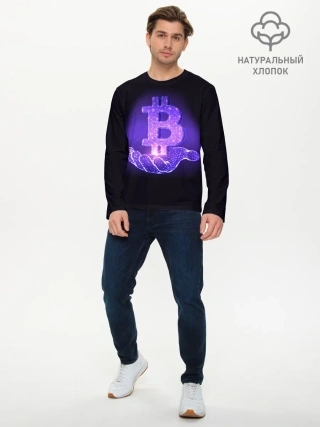 Мужской лонгслив базовый / BITCOIN IN HAND | БИТКОИН