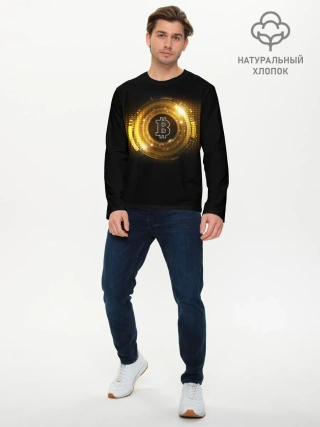 Мужской лонгслив базовый / BITCOIN | КРИПТОВАЛЮТА