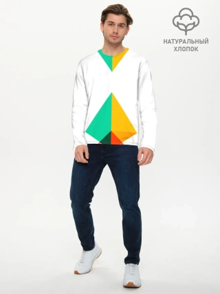 Мужской лонгслив базовый / Треугольники