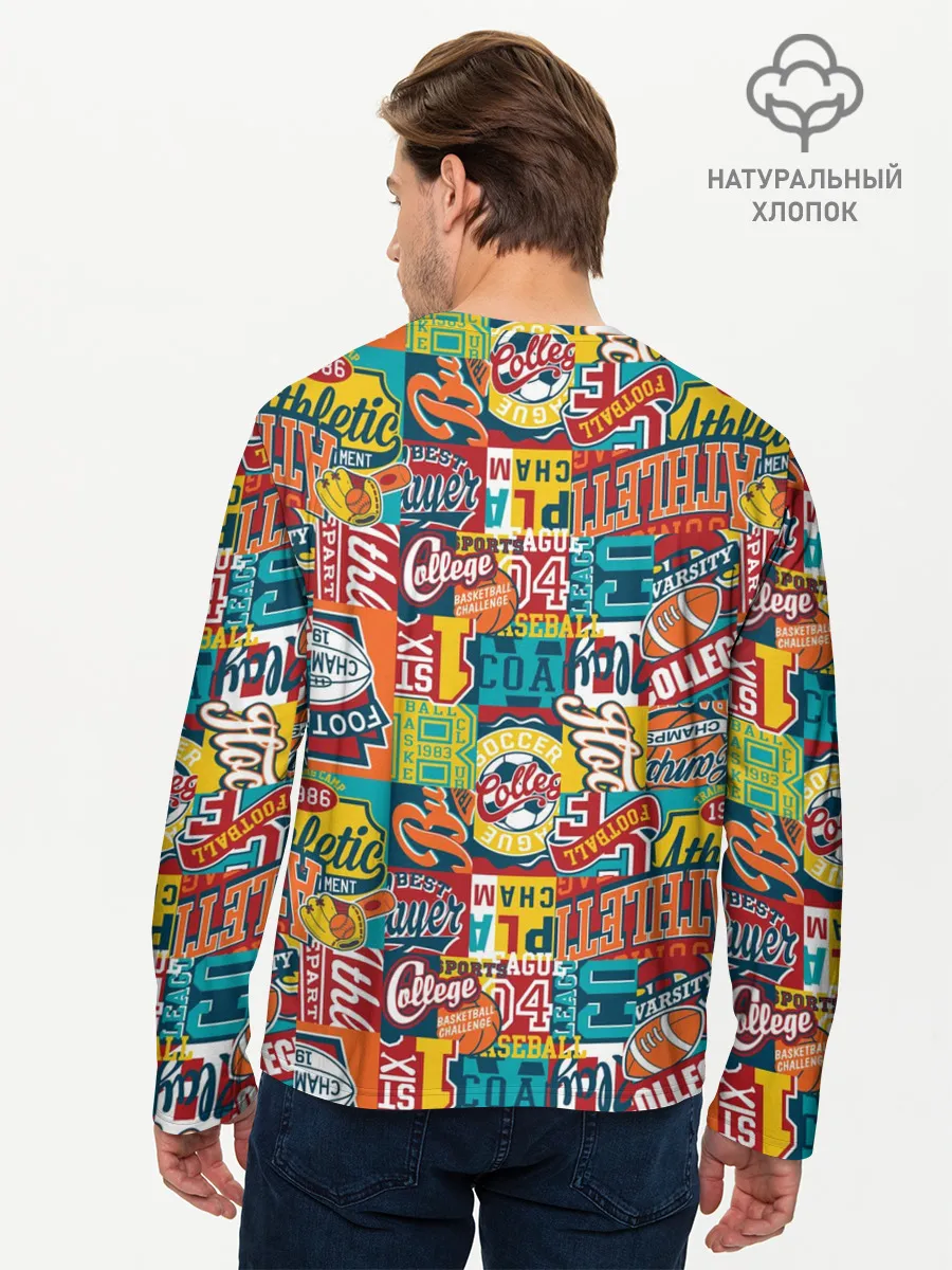 Мужской лонгслив базовый / Спортсмен