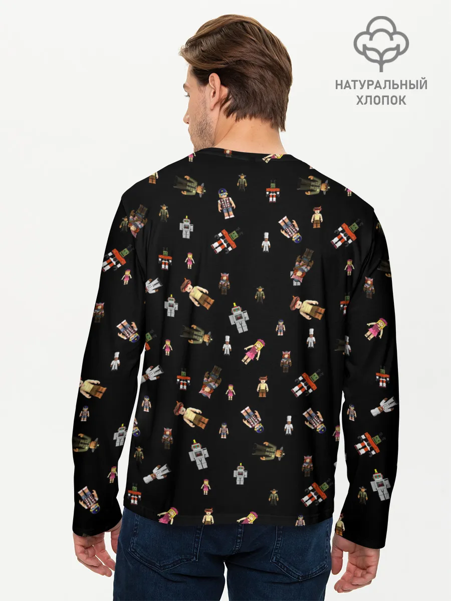 Мужской лонгслив базовый / ROBLOX PATTERN | РОБЛОКС