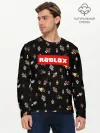 Мужской лонгслив базовый / ROBLOX PATTERN | РОБЛОКС