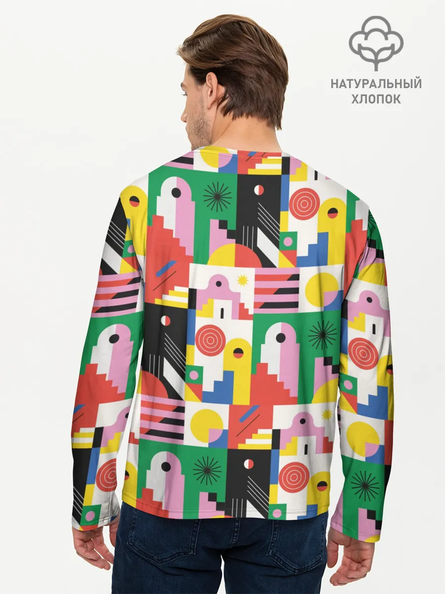 Мужской лонгслив базовый / Геометрия города