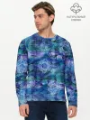 Мужской лонгслив базовый / Абстракция - акварельный узор