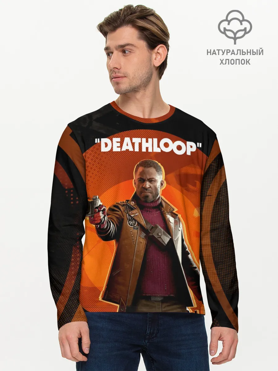 Мужской лонгслив базовый / Кольт на фоне Джулианны