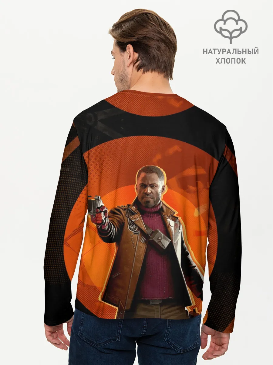 Мужской лонгслив базовый / Кольт на фоне Джулианны