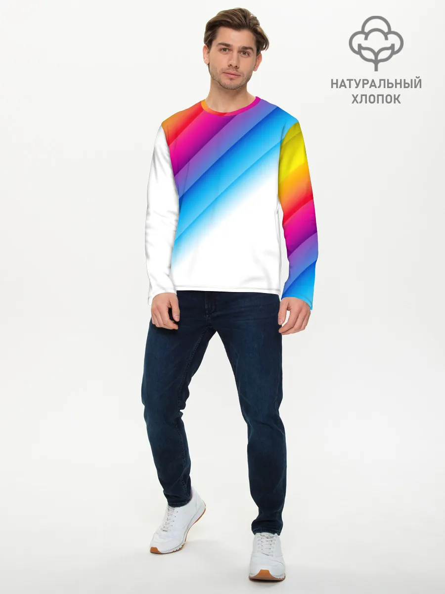 Мужской лонгслив базовый / РАДУЖНЫЕ ПОЛОСЫ | RAINBOW