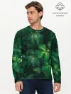 Мужской лонгслив базовый / Тропическая листва | Тропики