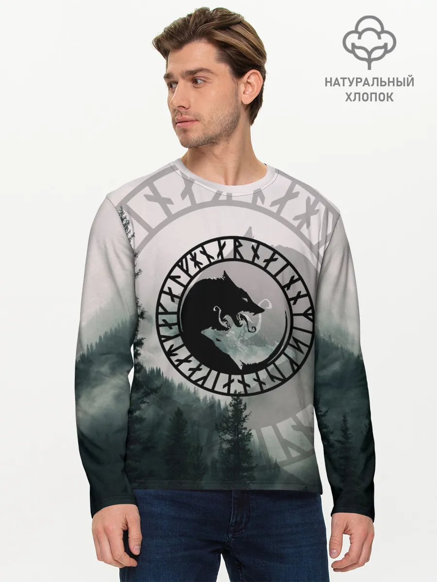 Мужской лонгслив базовый / FENRIR | РУНЫ | RUNES