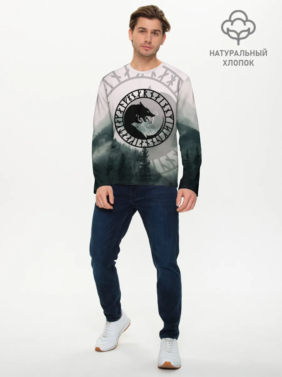 Мужской лонгслив базовый / FENRIR | РУНЫ | RUNES