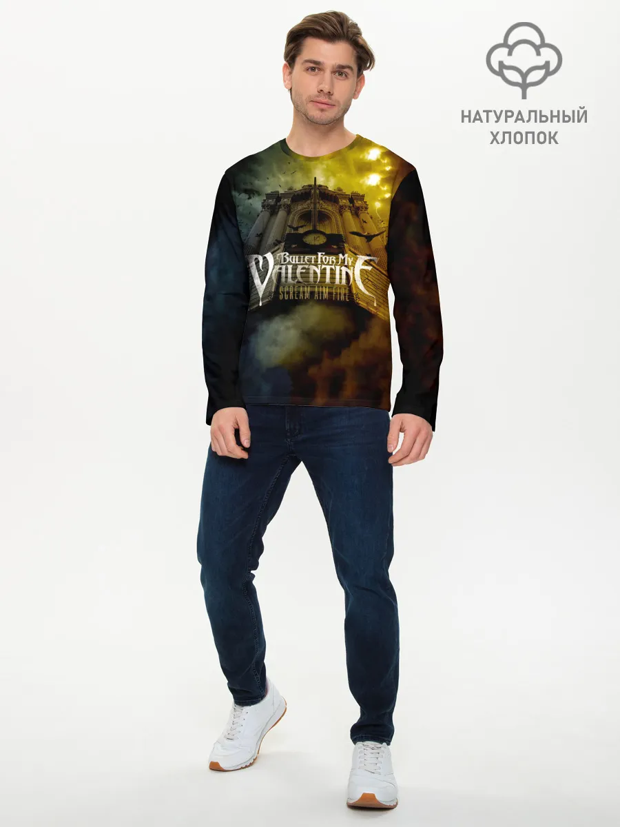 Мужской лонгслив базовый / Scream Aim Fire - Bullet For My Valentine