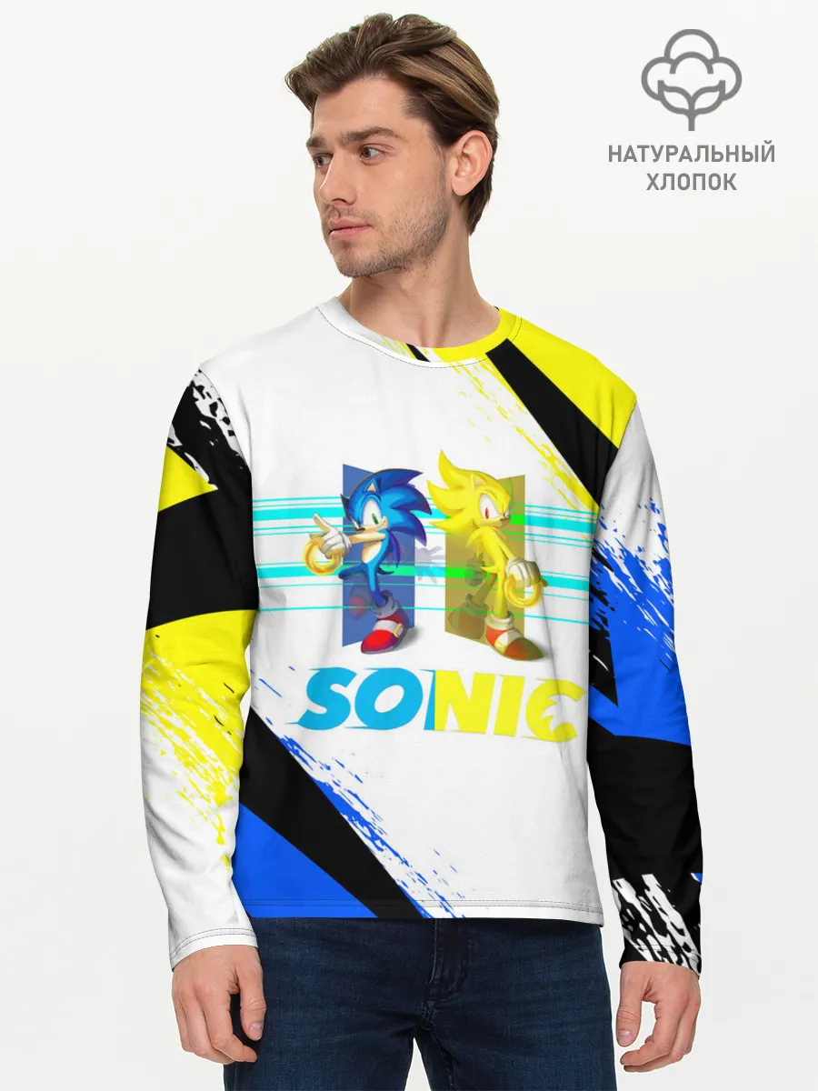 Мужской лонгслив базовый / СУПЕР СОНИК