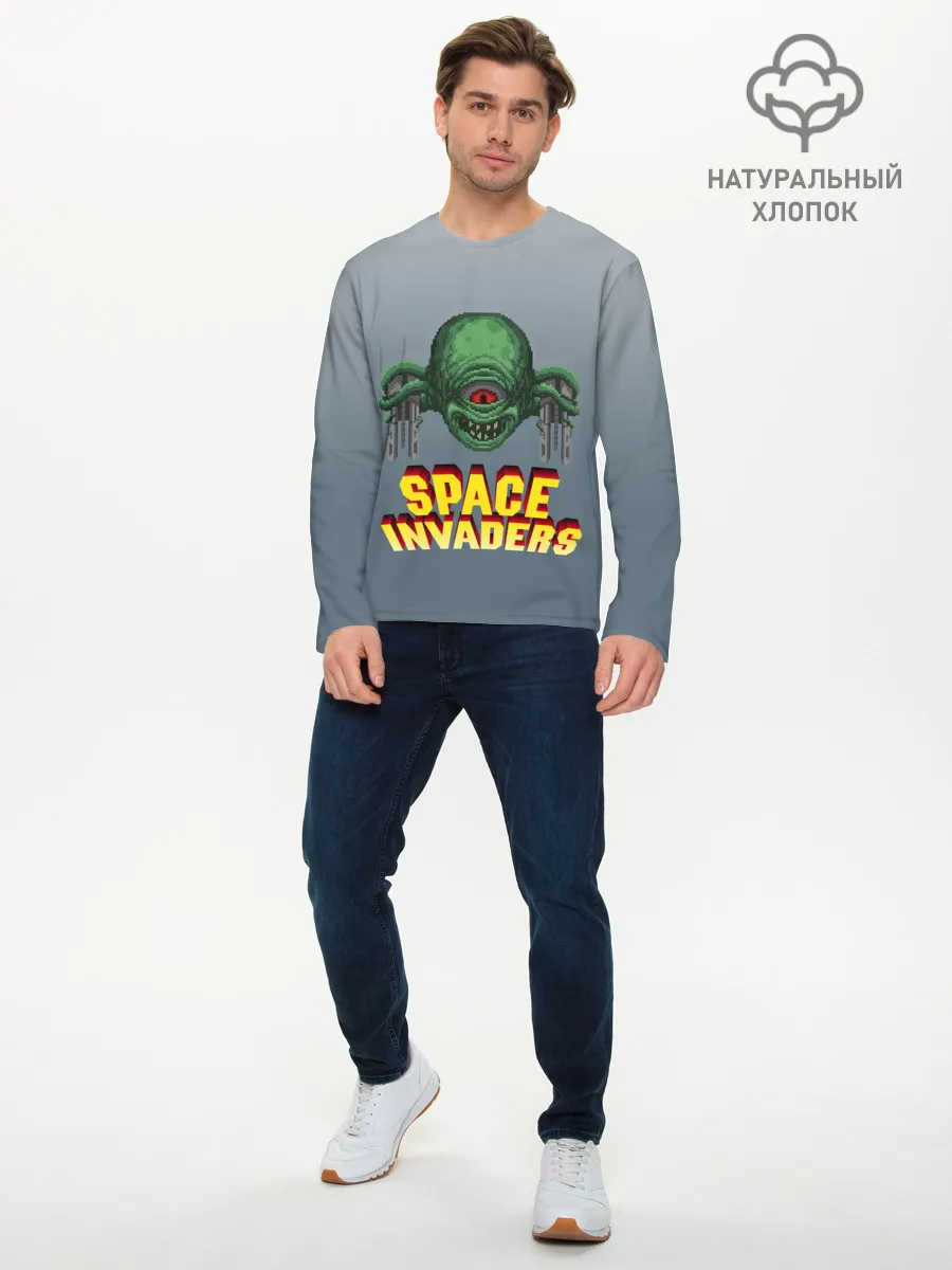 Мужской лонгслив базовый / Space Invaders | Old game