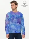 Мужской лонгслив базовый / Акварельные разводы и брызги красок