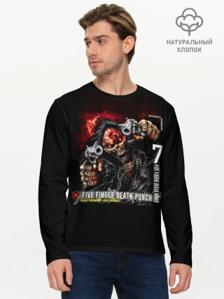 Мужской лонгслив базовый / Five Finger Death Punch | 5FDP