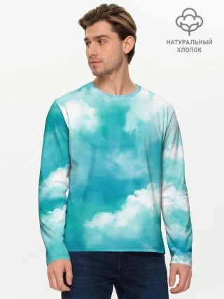 Мужской лонгслив базовый / Голубое Небо | Blue Sky