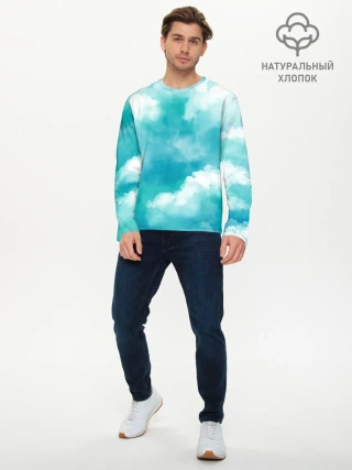 Мужской лонгслив базовый / Голубое Небо | Blue Sky