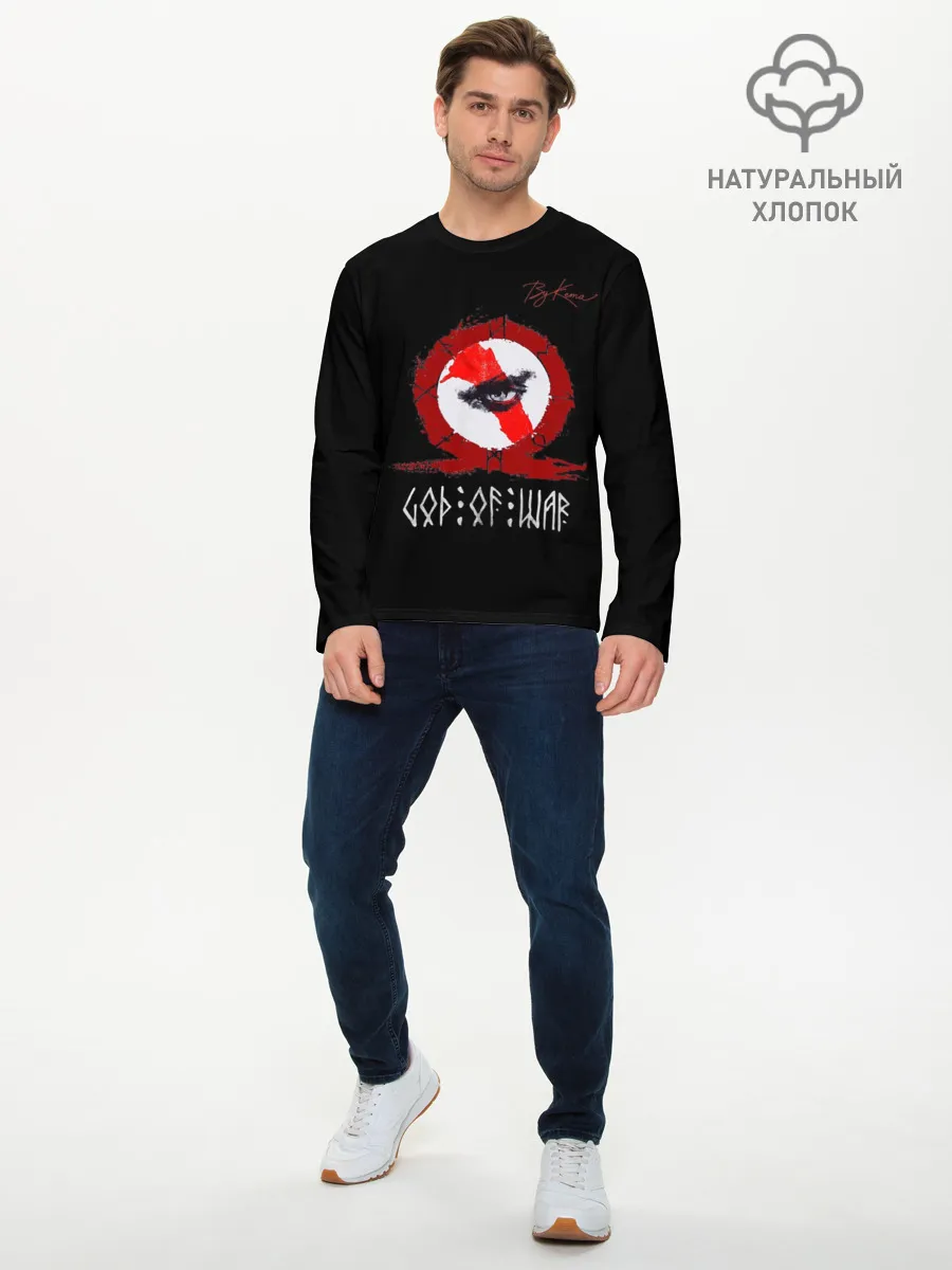 Мужской лонгслив базовый / God of war бог войны