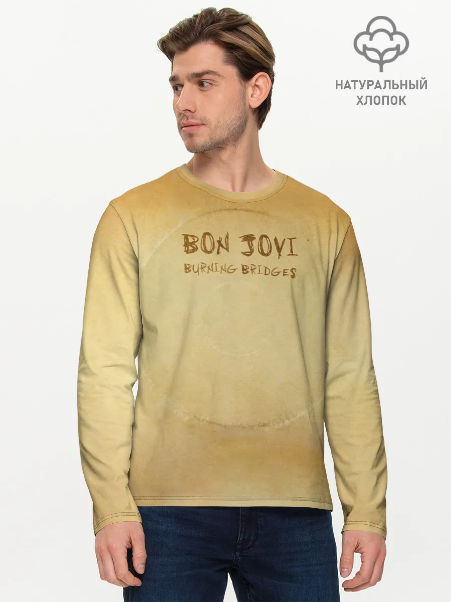 Мужской лонгслив базовый / Burning Bridges - Bon Jovi