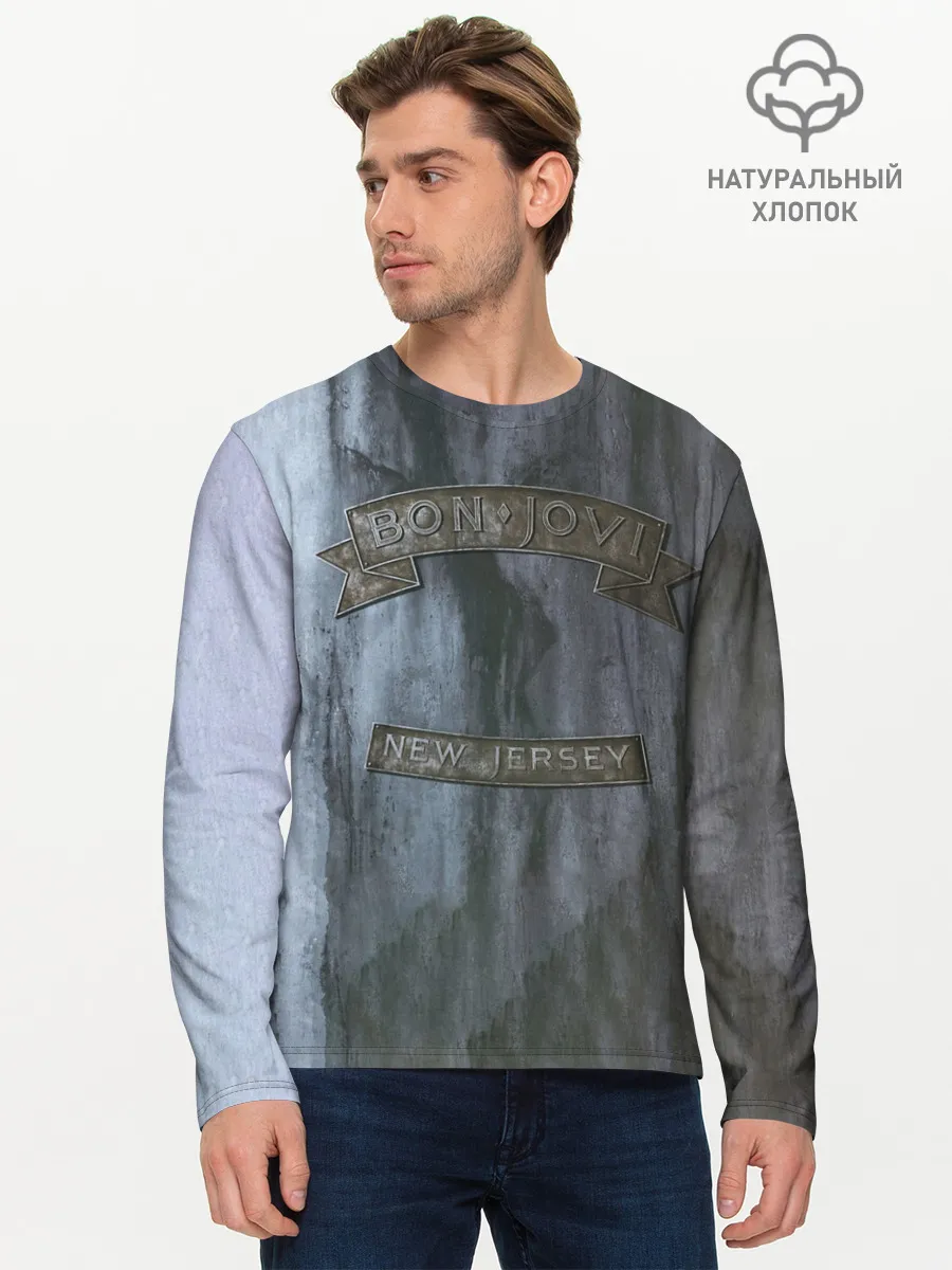 Мужской лонгслив базовый / New Jersey - Bon Jovi