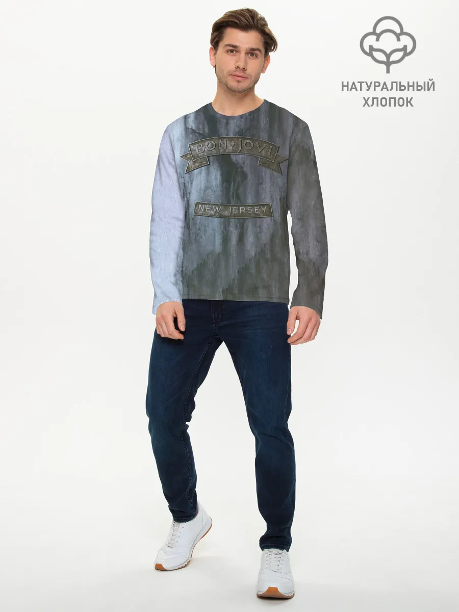 Мужской лонгслив базовый / New Jersey - Bon Jovi