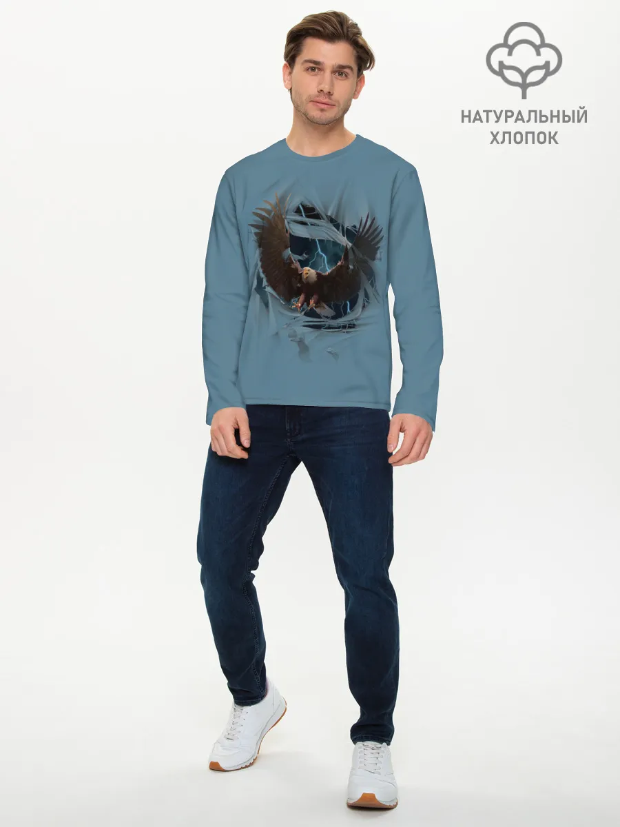 Мужской лонгслив базовый / ОРЕЛ СКВОЗЬ ТКАНЬ