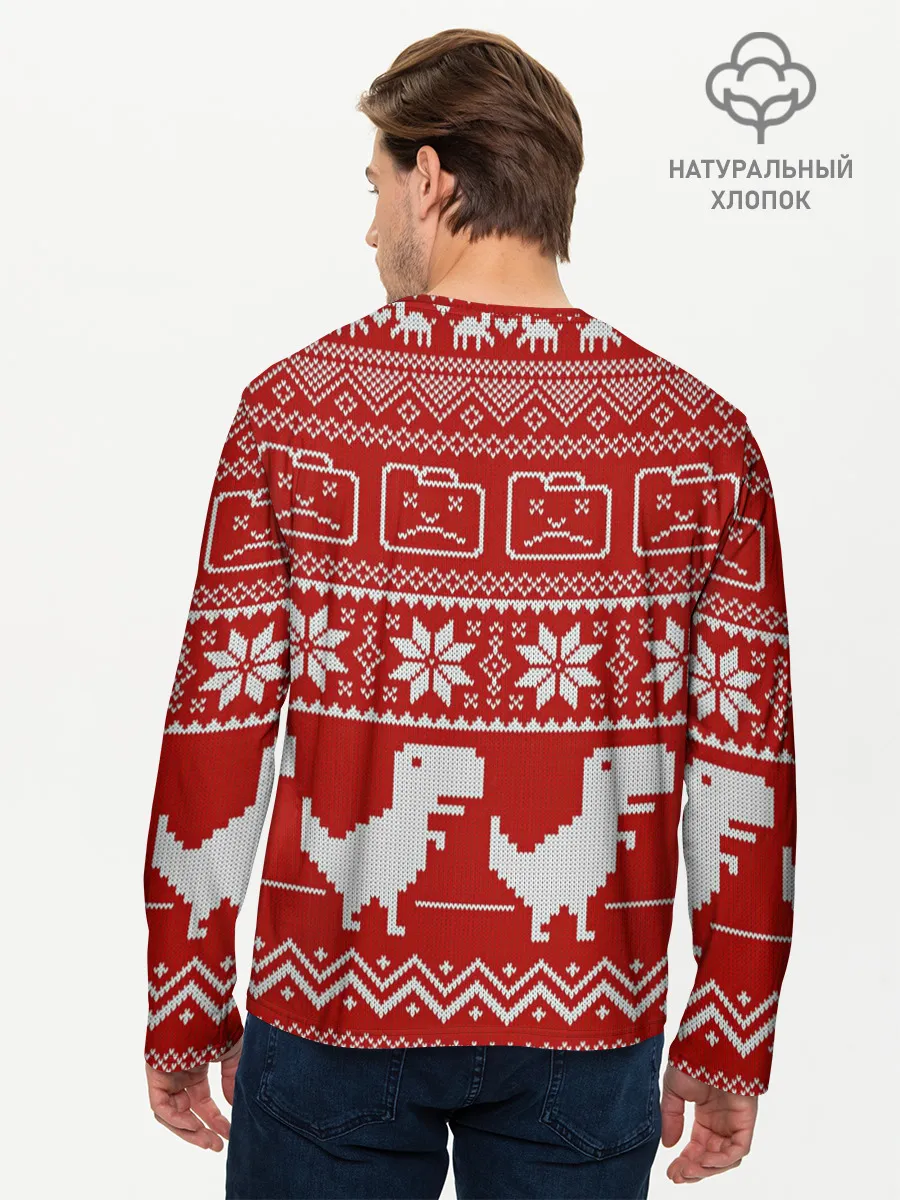 Мужской лонгслив базовый / Новогодний гугл